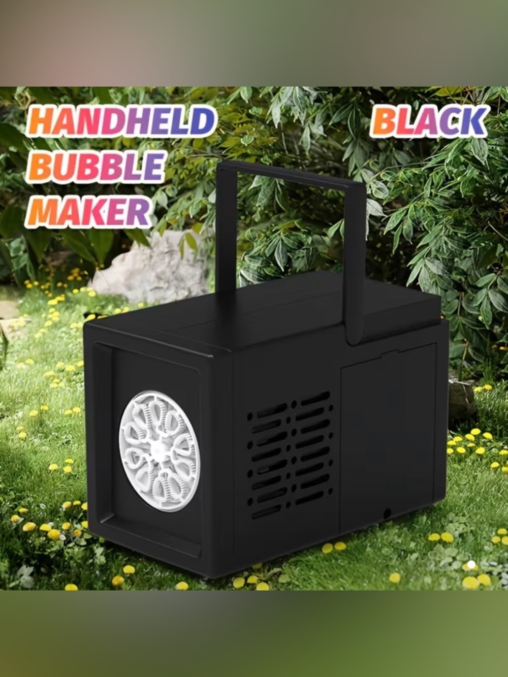 Black Handheld Bubble Maker for Kids - Portable Bubble Machine